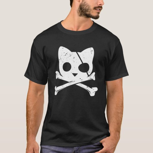 海賊ネコスカル&クロスボーンズ男性の女性または子供のHa Tシャツ (正面)