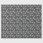 海賊ハッピーバースデー白黒 ラッピングペーパー (フラット)