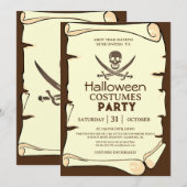 海賊ハロウィンコスチューム パーティーにようこそ 招待状 (正面/裏面)