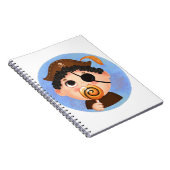 海賊ハロウィーンの衣装を着たかわいい男の子 ノートブック (右側)