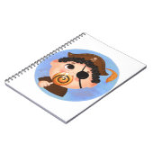 海賊ハロウィーンの衣装を着たかわいい男の子 ノートブック (左側)