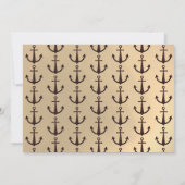 海賊ハロウィーン衣装パーティー船ブラウン金ゴールド 招待状 (裏面)