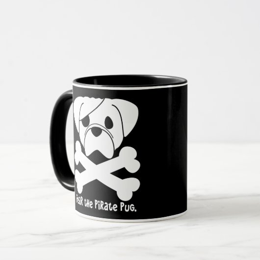 海賊パグを恐れて下さい マグカップ (正面左)