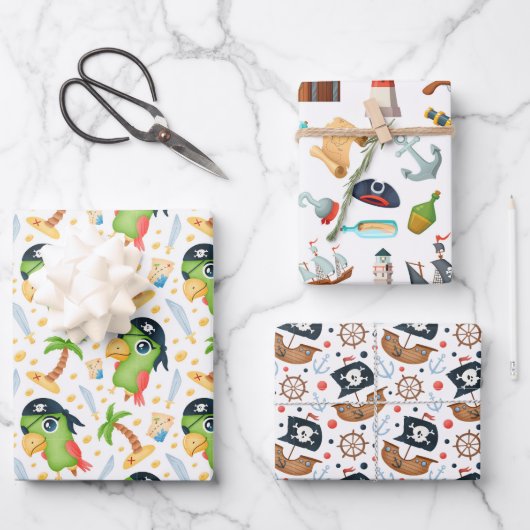 海賊パックラッピング紙 ラッピングペーパーシート (正面)