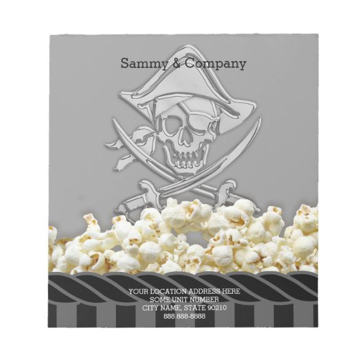 海賊パーソナライズされたパーティー ノートパッド (正面)