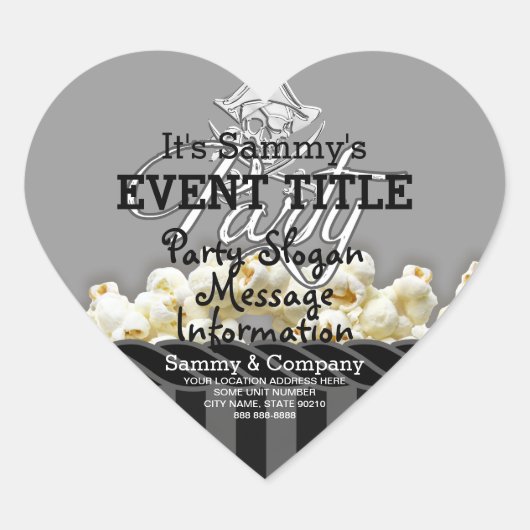 海賊パーソナライズされたパーティー ハートシール (正面)