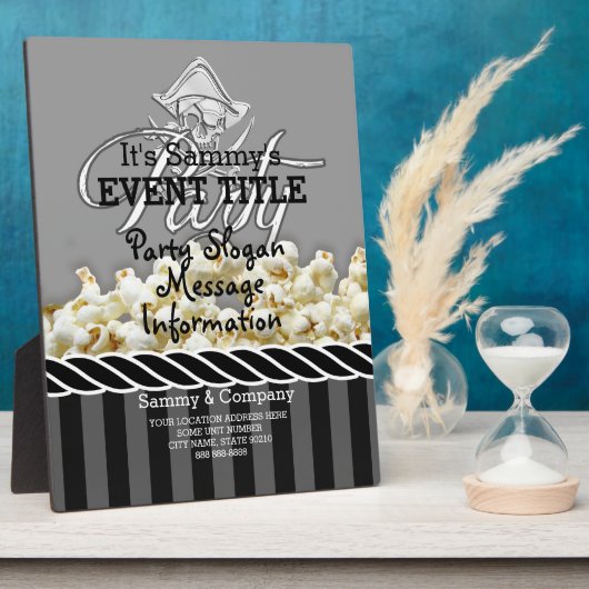 海賊パーソナライズされたパーティー フォトプラーク (側面)