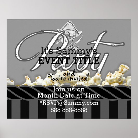 海賊パーソナライズされたパーティー ポスター (正面)