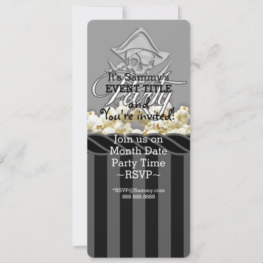 海賊パーソナライズされたパーティー 招待状 (正面)