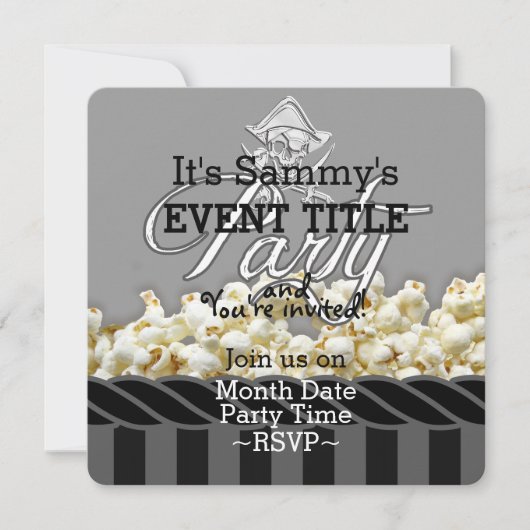 海賊パーソナライズされたパーティー 招待状 (正面)