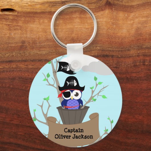 海賊パーソナライズされた子供部屋デザイン キーホルダー (正面)