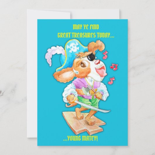 海賊パーソナライズされた少年の誕生日グリーティングカード シーズンカード (正面)