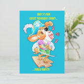 海賊パーソナライズされた少年の誕生日グリーティングカード シーズンカード (スタンド正面)