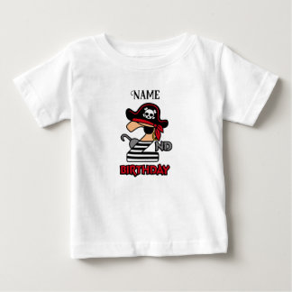 海賊パーソナライズされた第2誕生日Tシャツ ベビーTシャツ