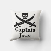 海賊パーソナライズされた船長装飾用クッション クッション (裏面)