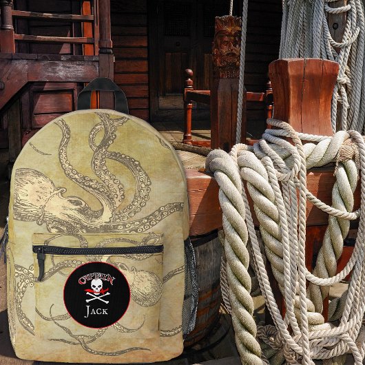 海賊パーソナライズされた船長 プリントバックパック