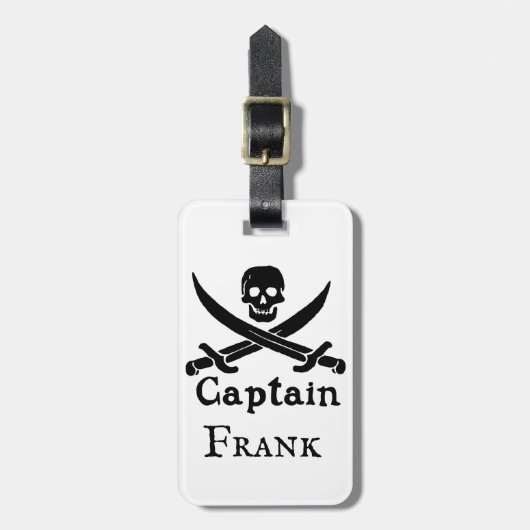 海賊パーソナライズされた船長 ラゲッジタグ (正面縦)