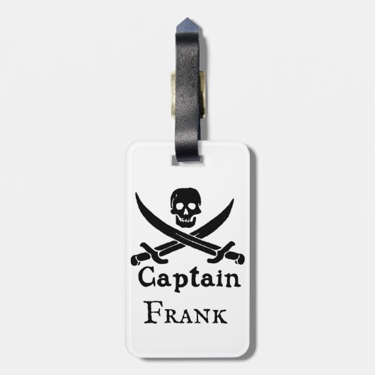 海賊パーソナライズされた船長 ラゲッジタグ (裏面縦)