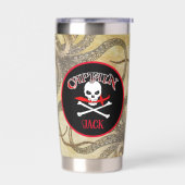 海賊パーソナライズされた船長 保温保冷タンブラー (左面)