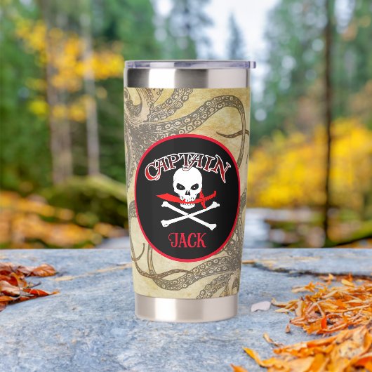 海賊パーソナライズされた船長 保温保冷タンブラー (アウトドア)