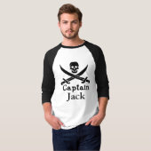 海賊パーソナライズされた船長 Tシャツ (正面フル)