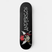 海賊パーソナライズされた船頭蓋骨スケートボード スケートボード (正面)