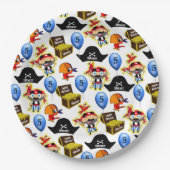 海賊パーソナライズされた誕生日 ペーパープレート (正面)