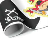 海賊パーソナライズされた誕生日 ラッピングペーパー (ロールコーナー)