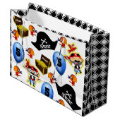 海賊パーソナライズされた誕生日 ラージペーパーバッグ (正面アングル)