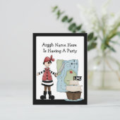 海賊パーティの招待状 インビテーションポストカード (スタンド正面)