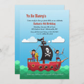 海賊パーティの招待状 招待状 (正面/裏面)