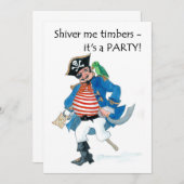 海賊パーティの招待状 招待状 (正面/裏面)