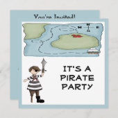海賊パーティの招待状 招待状 (正面/裏面)