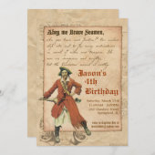 海賊パーティの招待状 招待状 (正面/裏面)