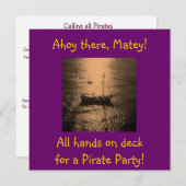 海賊パーティの招待状 招待状 (正面/裏面)