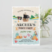海賊パーティの招待状、海賊誕生日 招待状 (スタンド正面)