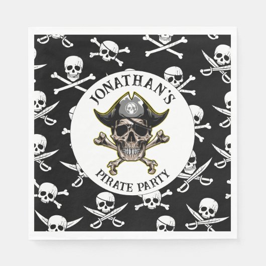 海賊パーティーに向けて スタンダードランチョンナプキン (正面)