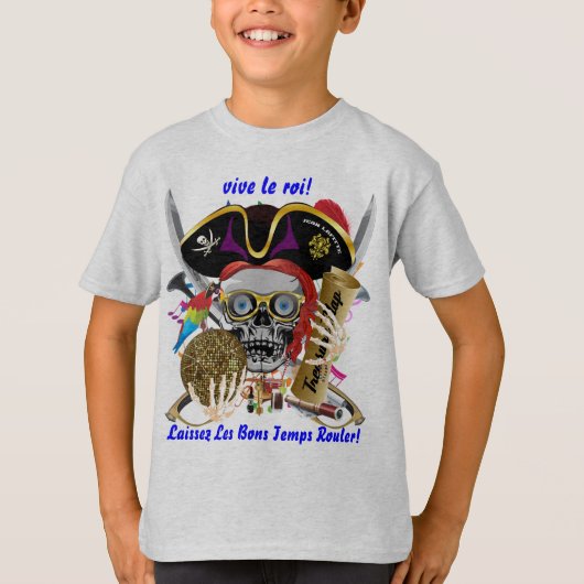 海賊パーティーのテーマの謝肉祭はノートを見ます Tシャツ (正面)