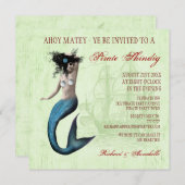 海賊パーティーの招待状 招待状 (正面/裏面)