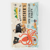 海賊パーティーの背景、クラーケンのポスター、海賊 横断幕 (縦)