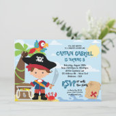 海賊パーティーの誕生日招待状 招待状 (スタンド正面)