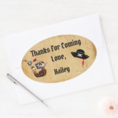 海賊パーティーサンキューステッカー 楕円形シール (封筒)