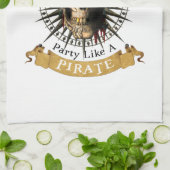 海賊パーティージョルのように船長のように働く キッチンタオル (折り畳み)