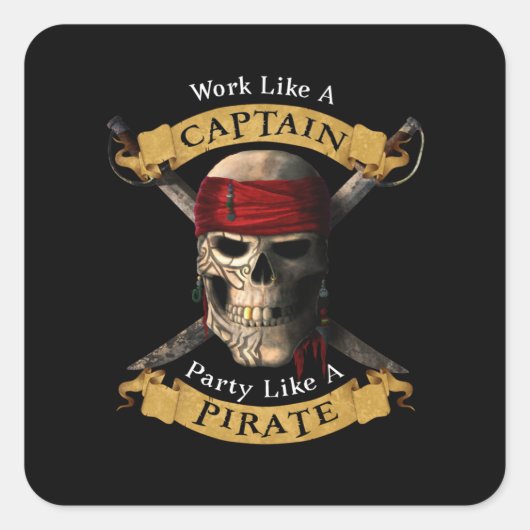 海賊パーティージョルのように船長のように働く スクエアシール (正面)