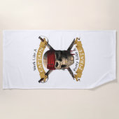 海賊パーティージョルのように船長のように働く ビーチタオル (正面)