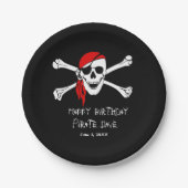 海賊パーティースカルとクロスボーン紙プレート ペーパープレート (正面)