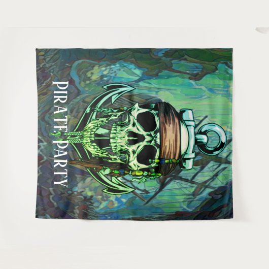 海賊パーティースカルキャプテングリーン幽霊船 タペストリー (正面(横))