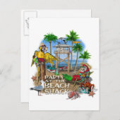 海賊パーティーパロッツパーティー インビテーションポストカード (正面/裏面)