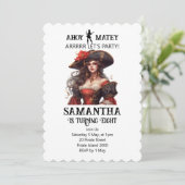 海賊パーティーレッドガール招待状 招待状 (スタンド正面)