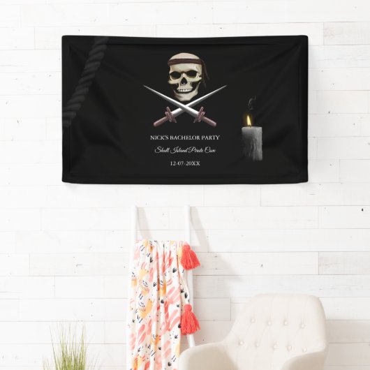 海賊パーティー海賊主題誕生日/独身 横断幕 (インサイチュ)